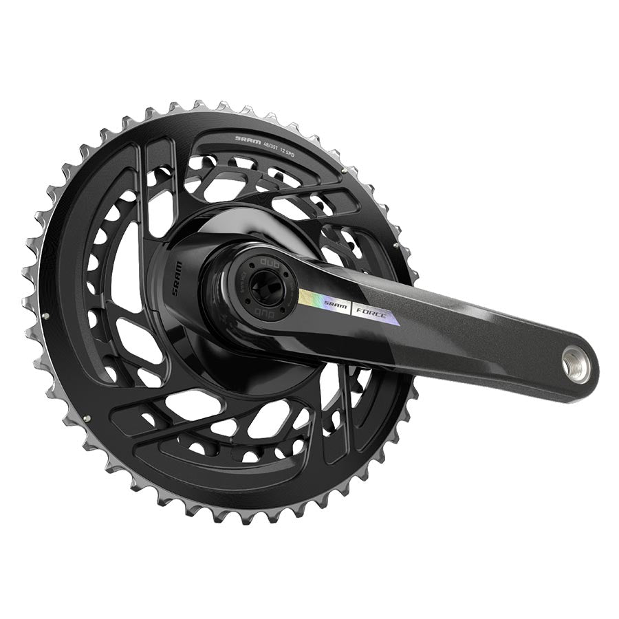 SRAM, Force D2 2x, Crankset, Speed: 12, Spindle: 28.99mm, BCD: Direct Mount, 50/37, DUB, 172.5mm, Black, Road Disc